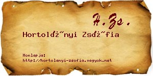 Hortolányi Zsófia névjegykártya