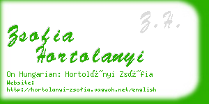 zsofia hortolanyi business card